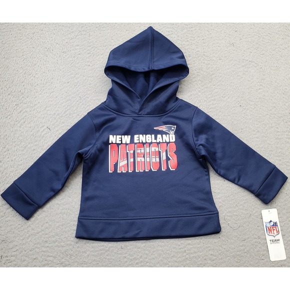 NFL New England Patriots Team Apparel Football Hoodie Kids 18M Navy Pullover - Picture 1 of 8